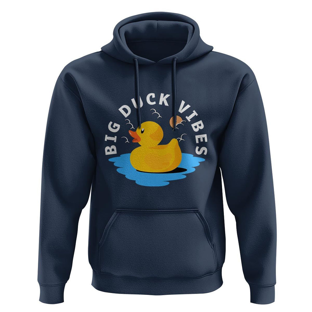 Rubber Ducky Hoodie Big Duck Vibes Cute Surfing Ocean Waves Summer Vacation TS11 Navy Print Your Wear