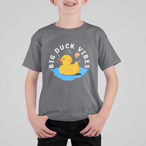Rubber Ducky T Shirt For Kid Big Duck Vibes Cute Surfing Ocean Waves Summer Vacation TS11 Charcoal Print Your Wear