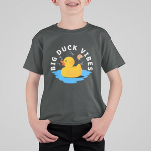 Rubber Ducky T Shirt For Kid Big Duck Vibes Cute Surfing Ocean Waves Summer Vacation TS11 Dark Heather Print Your Wear