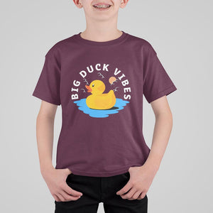 Rubber Ducky T Shirt For Kid Big Duck Vibes Cute Surfing Ocean Waves Summer Vacation TS11 Maroon Print Your Wear