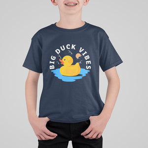 Rubber Ducky T Shirt For Kid Big Duck Vibes Cute Surfing Ocean Waves Summer Vacation TS11 Navy Print Your Wear