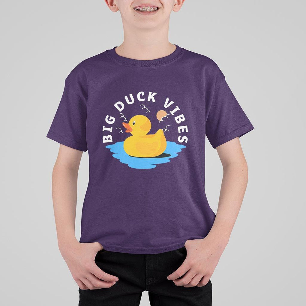 Rubber Ducky T Shirt For Kid Big Duck Vibes Cute Surfing Ocean Waves Summer Vacation TS11 Purple Print Your Wear
