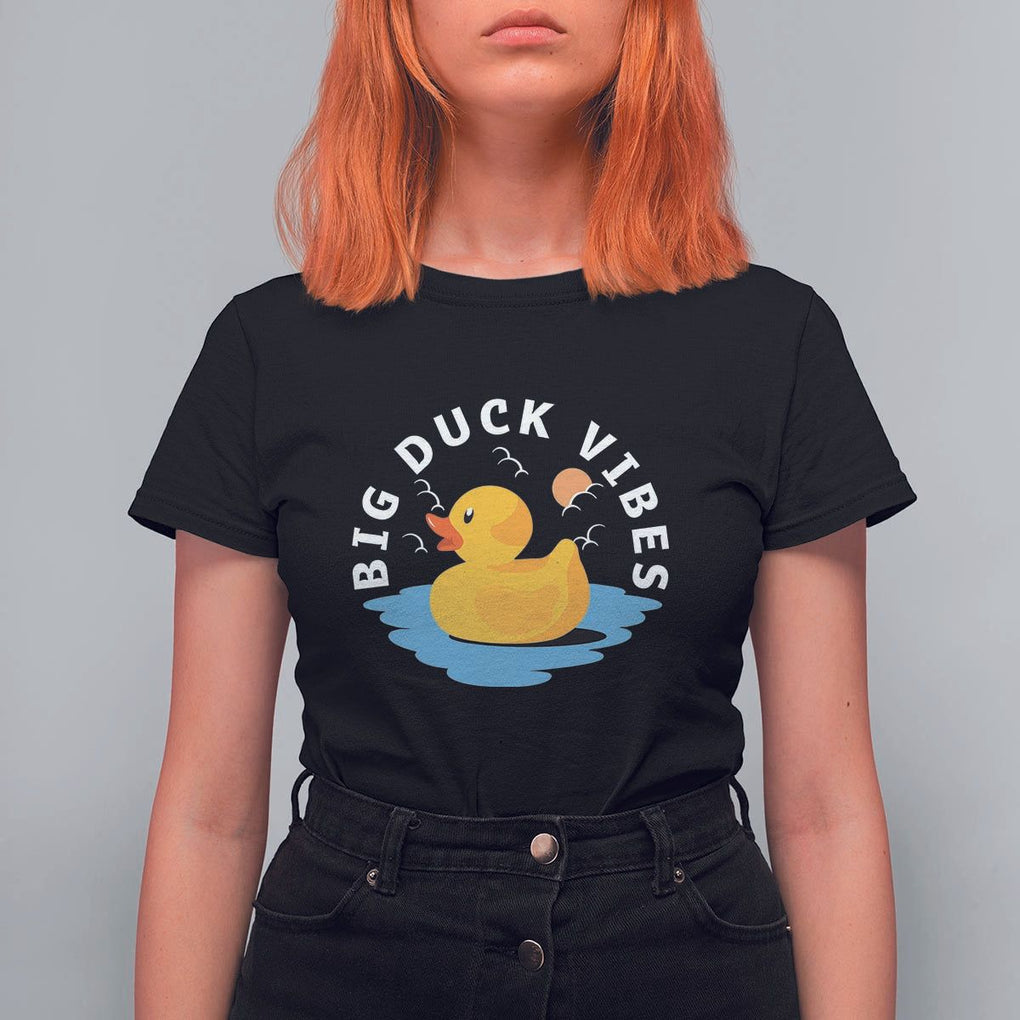 Rubber Ducky T Shirt For Women Big Duck Vibes Cute Surfing Ocean Waves Summer Vacation TS11 Black Print Your Wear