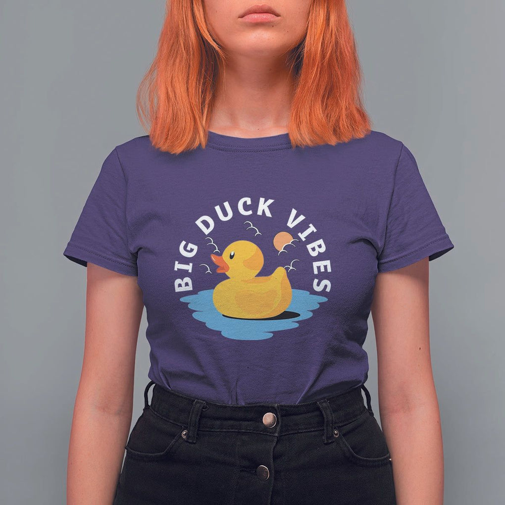Rubber Ducky T Shirt For Women Big Duck Vibes Cute Surfing Ocean Waves Summer Vacation TS11 Purple Print Your Wear