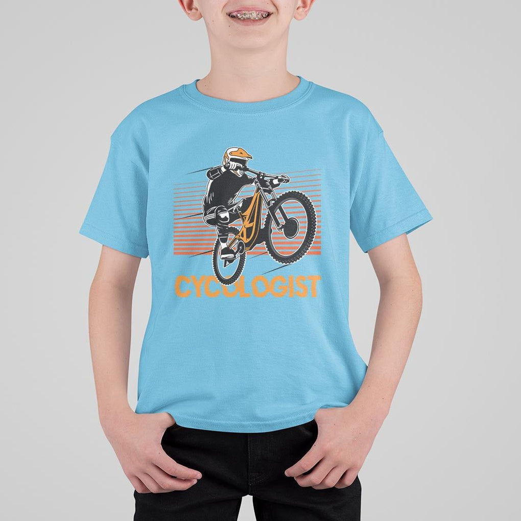 Funny Cycologist T Shirt For Kid Cycling Lover Cycle Team Rider Cyclist TS11 Sky Print Your Wear