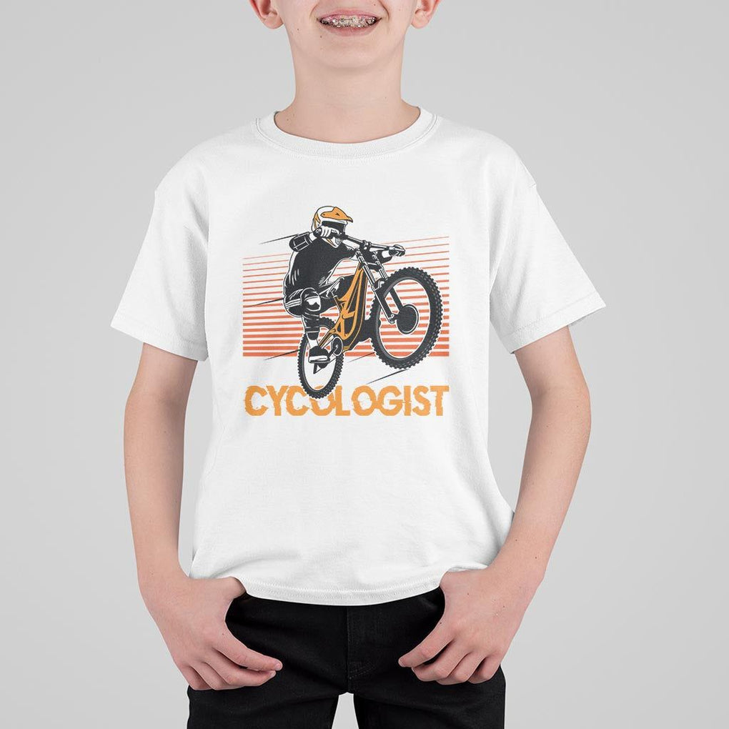 Funny Cycologist T Shirt For Kid Cycling Lover Cycle Team Rider Cyclist TS11 White Print Your Wear