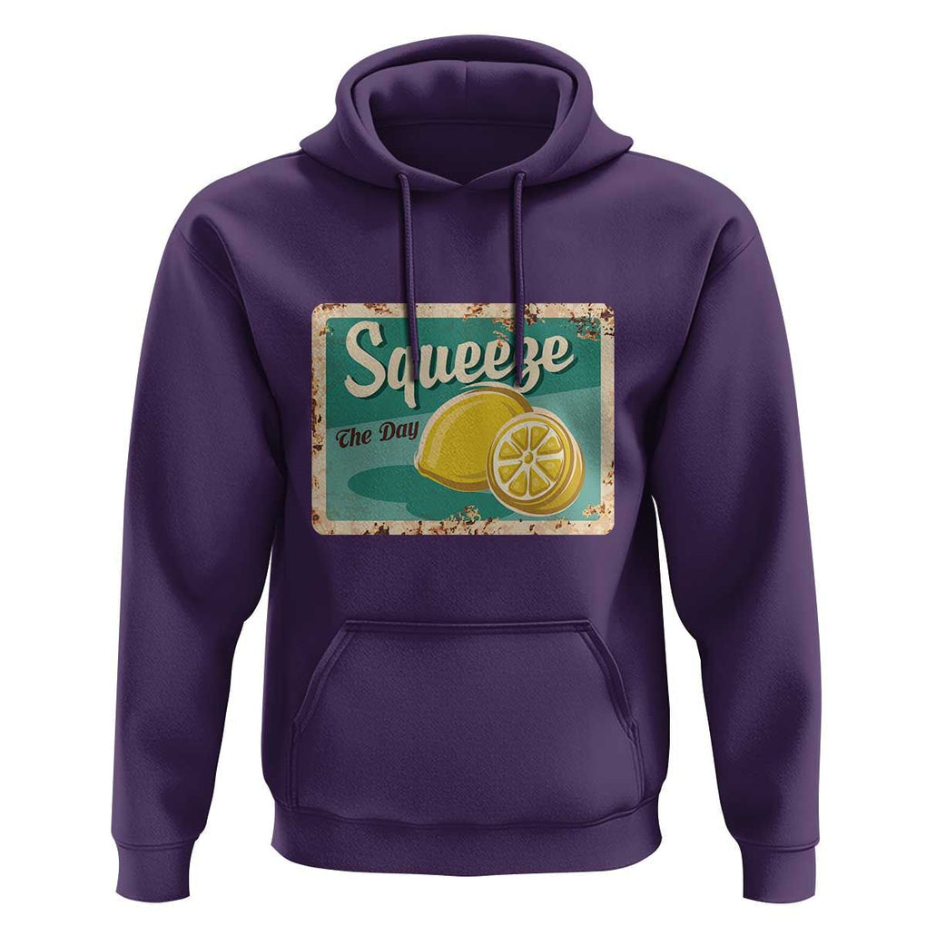 Funny Quote Hoodie Squeeze The Day Vintage Lemon TS11 Purple Print Your Wear