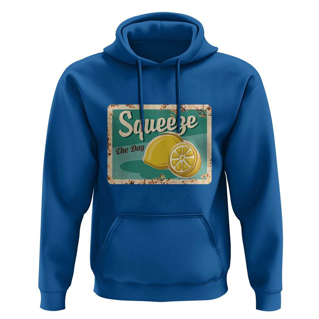 Funny Quote Hoodie Squeeze The Day Vintage Lemon TS11 Royal Blue Print Your Wear