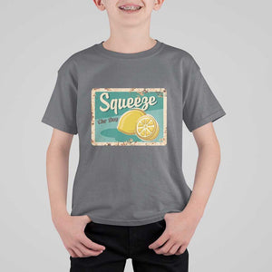 Funny Quote T Shirt For Kid Squeeze The Day Vintage Lemon TS11 Charcoal Print Your Wear