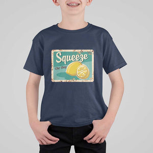 Funny Quote T Shirt For Kid Squeeze The Day Vintage Lemon TS11 Navy Print Your Wear