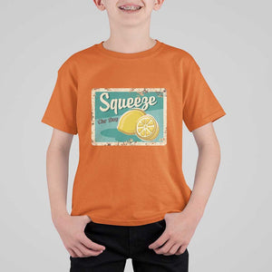Funny Quote T Shirt For Kid Squeeze The Day Vintage Lemon TS11 Orange Print Your Wear