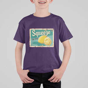Funny Quote T Shirt For Kid Squeeze The Day Vintage Lemon TS11 Purple Print Your Wear