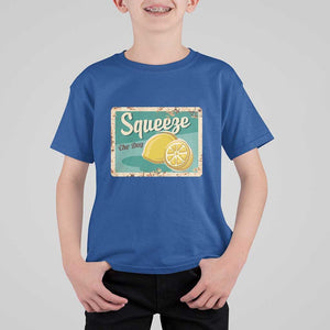 Funny Quote T Shirt For Kid Squeeze The Day Vintage Lemon TS11 Royal Blue Print Your Wear
