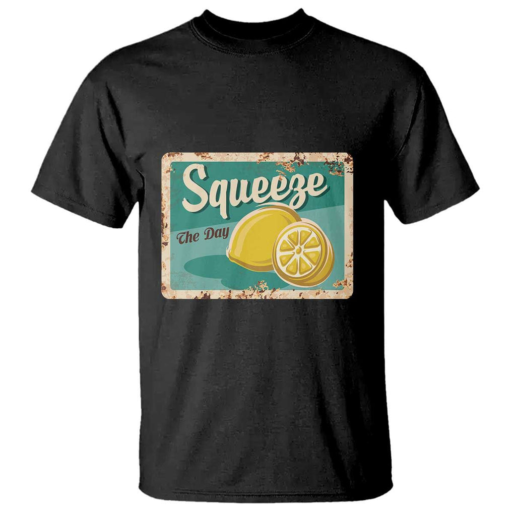 Funny Quote T Shirt Squeeze The Day Vintage Lemon TS11 Black Print Your Wear