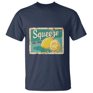 Funny Quote T Shirt Squeeze The Day Vintage Lemon TS11 Navy Print Your Wear