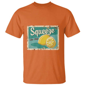 Funny Quote T Shirt Squeeze The Day Vintage Lemon TS11 Orange Print Your Wear