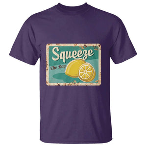 Funny Quote T Shirt Squeeze The Day Vintage Lemon TS11 Purple Print Your Wear