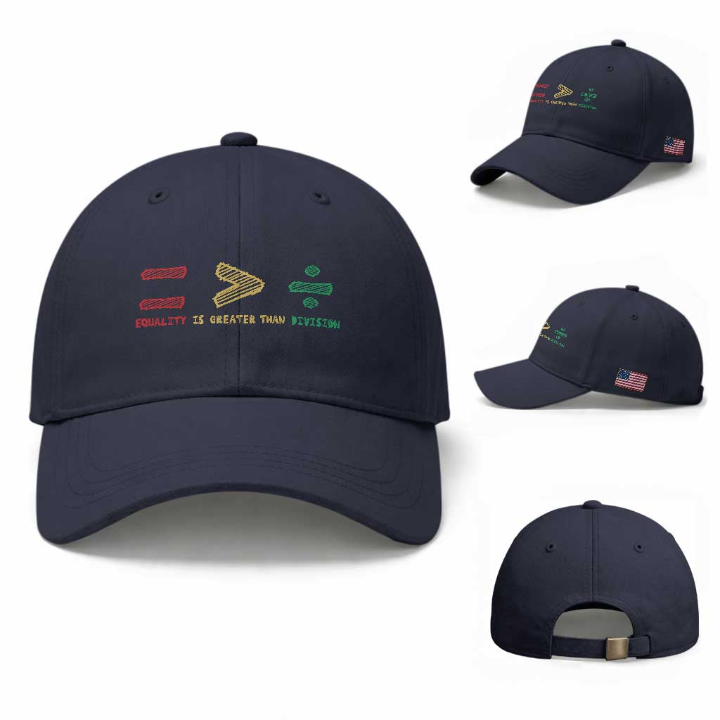 Juneteenth Equality Is Greater Than Division Baseball Cap Equal Rights Math Symbol
