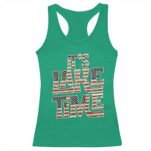 Funny It's Lake Time Racerback Tank Top Patriotic Boater American Flag USA 4th of July TS11 Irish Green Print Your Wear