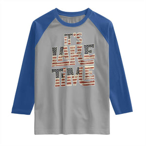 Funny It's Lake Time Raglan Shirt Patriotic Boater American Flag USA 4th of July TS11 Sport Gray Royal Print Your Wear