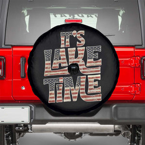 Funny It's Lake Time Spare Tire Cover Patriotic Boater American Flag USA 4th of July TS11 Black Print Your Wear