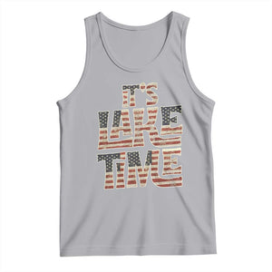 Funny It's Lake Time Tank Top Patriotic Boater American Flag USA 4th of July TS11 Athletic Heather Print Your Wear