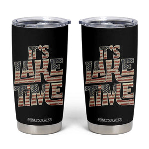 Funny It's Lake Time Tumbler Cup Patriotic Boater American Flag USA 4th of July TS11 Black Print Your Wear