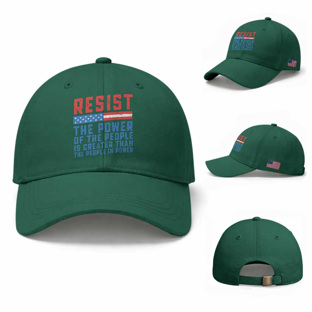 Funny Resist The Power Of The People Is Greater Than The People In Power Baseball Cap TS11 Baseball Cap Universal Fit Irish Green Print Your Wear