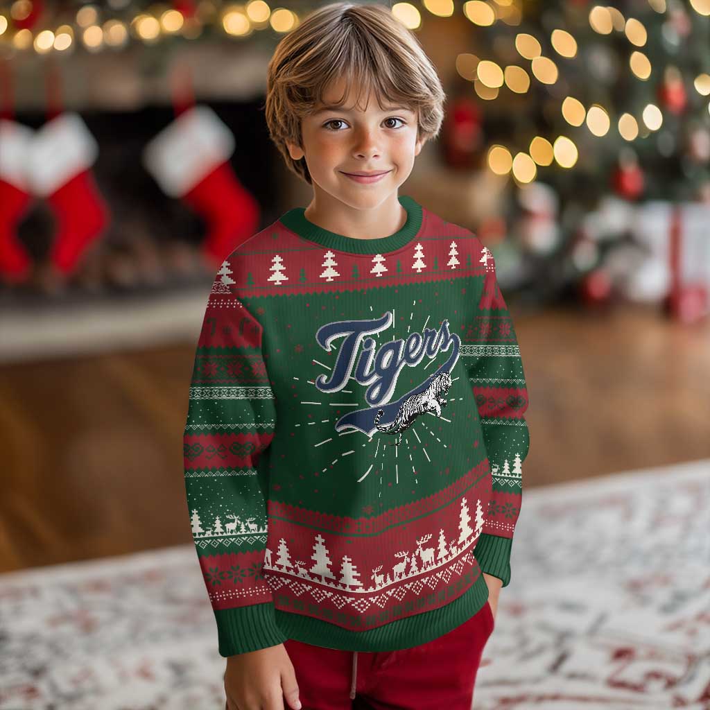 Funny Tiger Lover Sports Name Baseball Knit Sweatshirt TS11 Christmas Print Your Wear