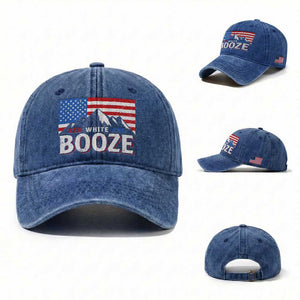 Funny Red White And Booze Washed Cotton Baseball Cap 4th Of July Beer American Flag TS11 Washed Cap Universal Fit Royal Blue Print Your Wear