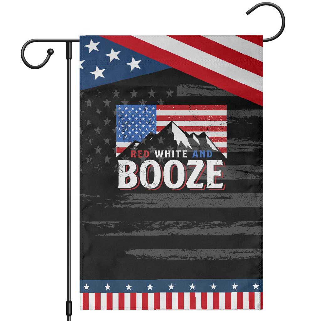 Funny Red White And Booze Garden Flag 4th Of July Beer American Flag TS11 Distressed Black Blue Print Your Wear