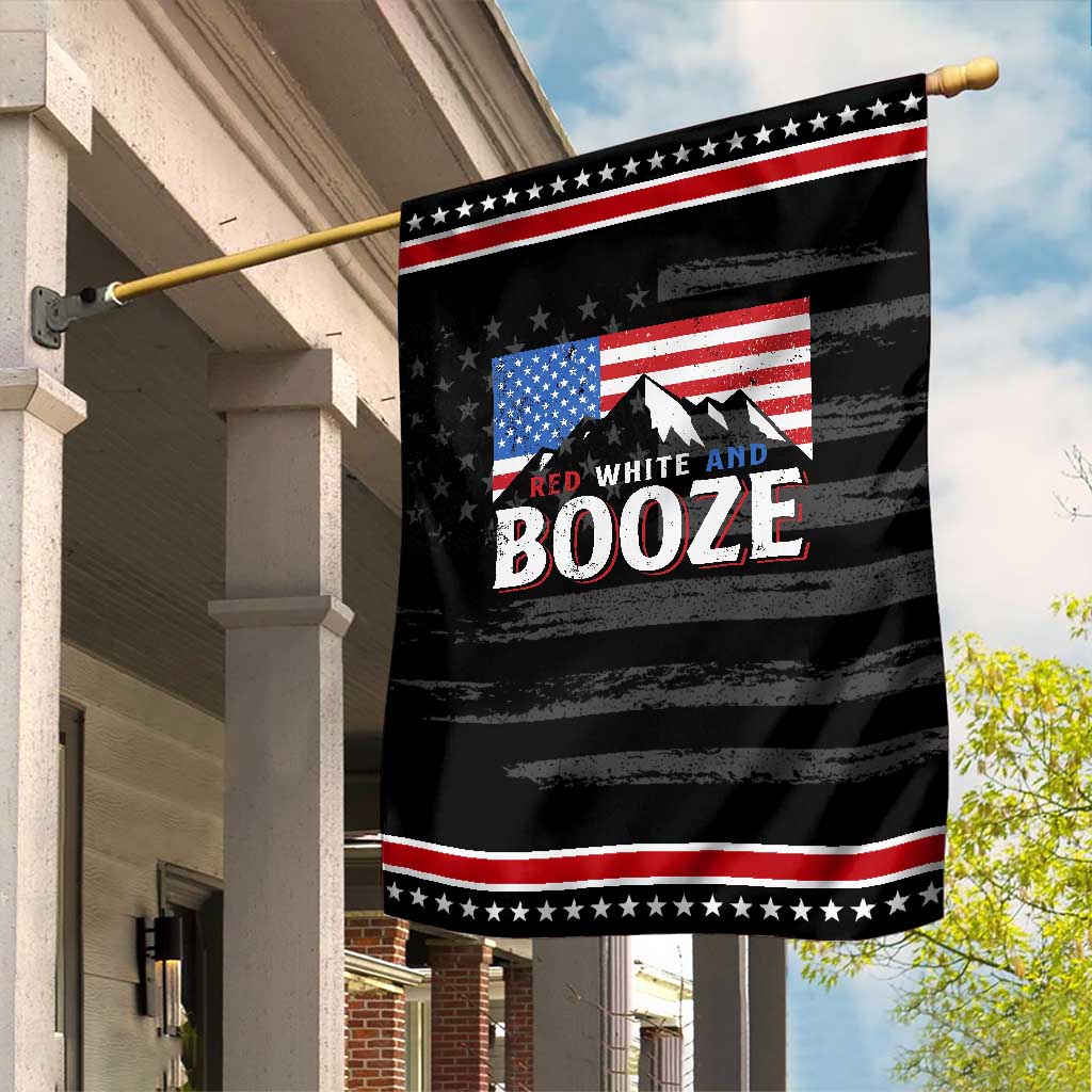 Funny Red White And Booze Garden Flag 4th Of July Beer American Flag TS11 Distressed Black Red Print Your Wear