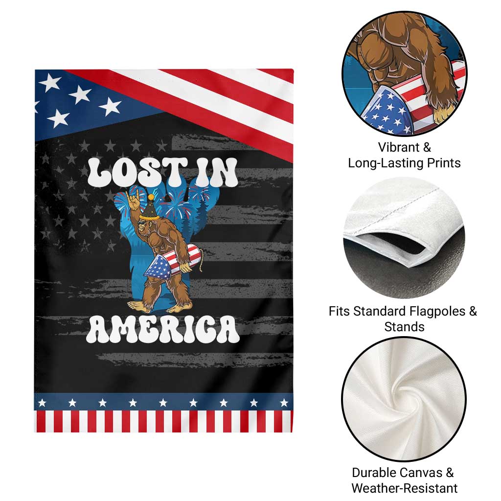 Funny 4th Of July Bigfoot Lost In America Garden Flag Patriotic Sasquatch Rocket Footprint Fireworks TS11 Print Your Wear