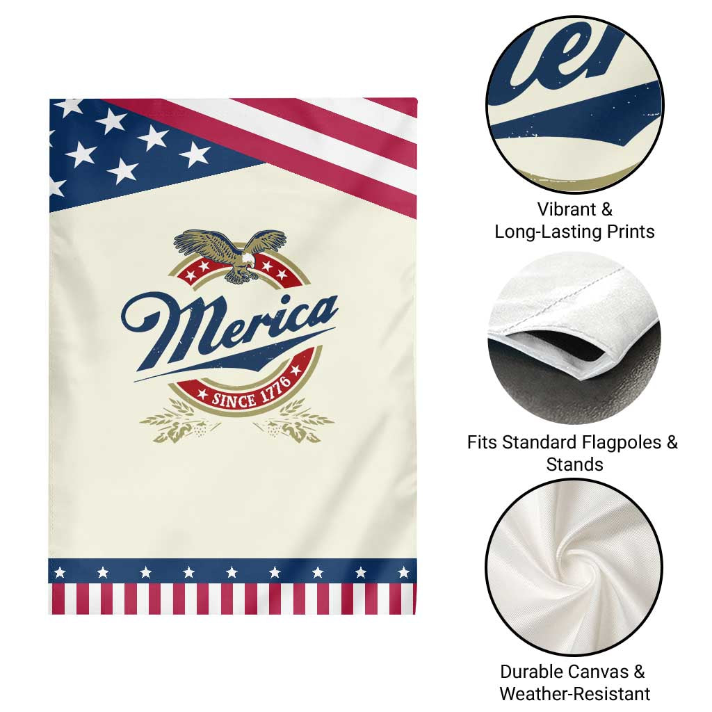 Funny Merica Since 1776 Garden Flag 4th of July Beer Lover Eagle TS11 Print Your Wear