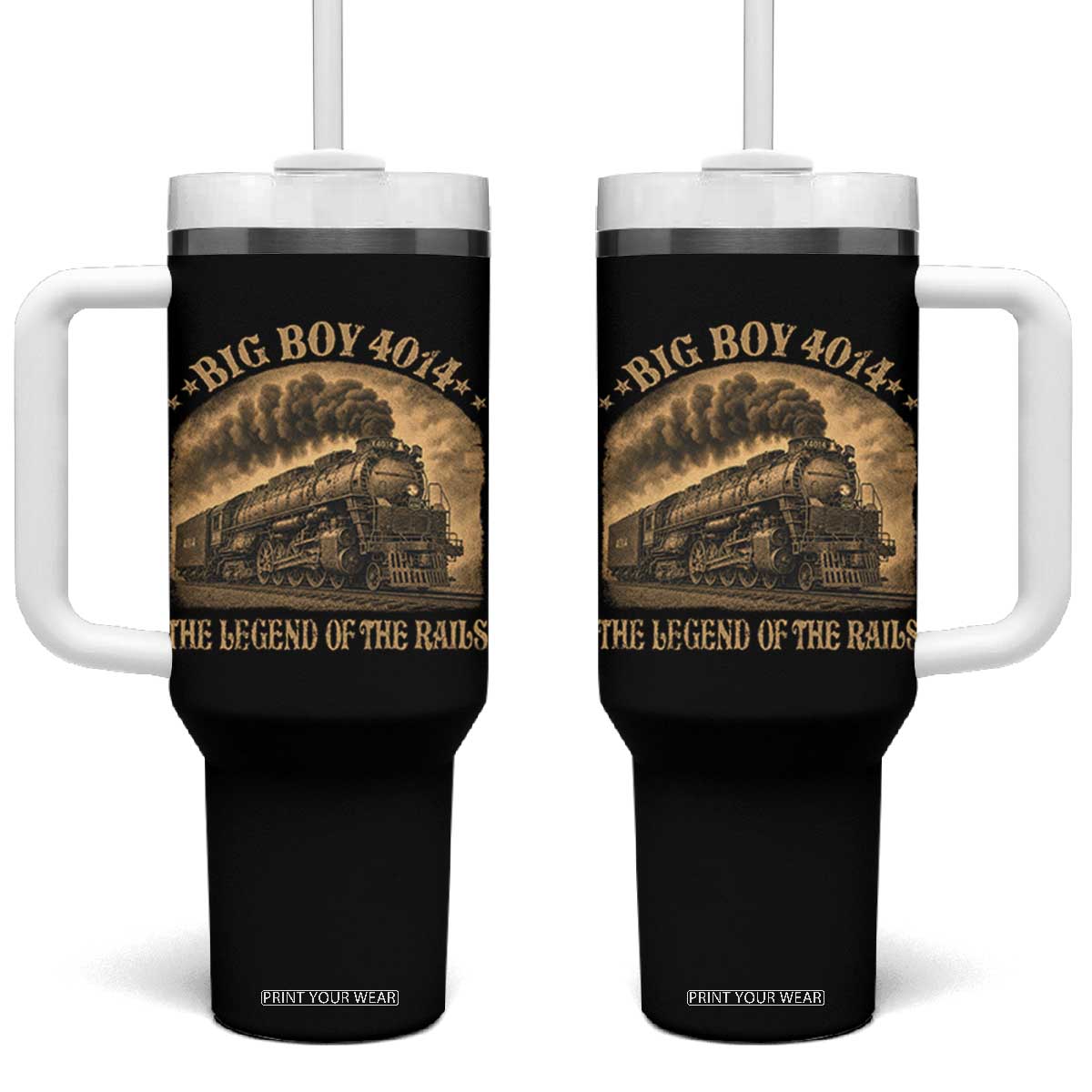 Steam Locomotive Legend of The Rails Train Tumbler With Handle