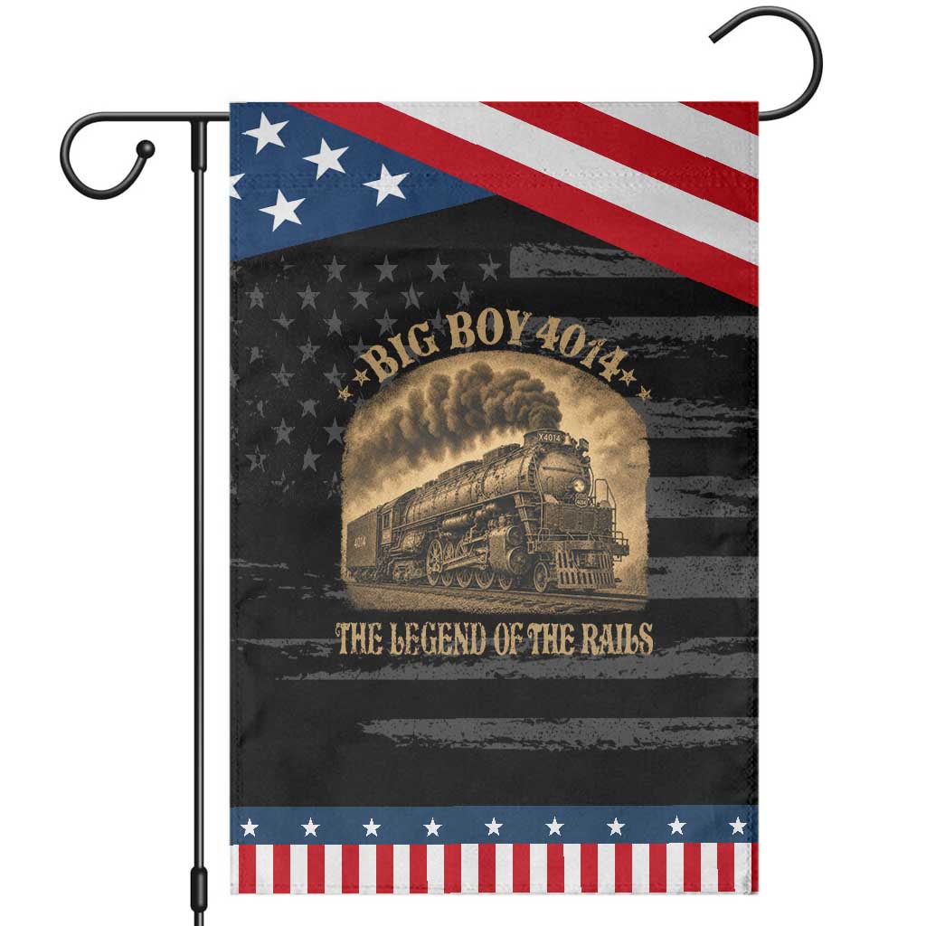 Steam Locomotive Legend of The Rails Train Patriotic Garden Flag