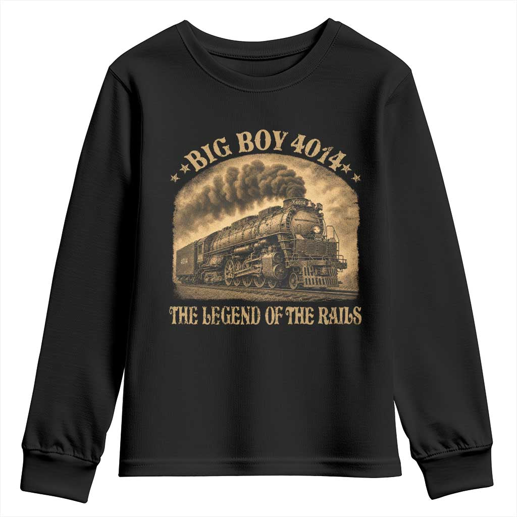 Steam Locomotive Legend of The Rails Train Youth Sweatshirt TS11 Black Print Your Wear