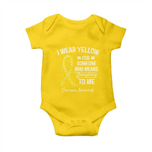 Sarcoma Awareness Baby Onesie I Wear Yellow For Someone Who Means Everything To Me TS11 Daisy Print Your Wear