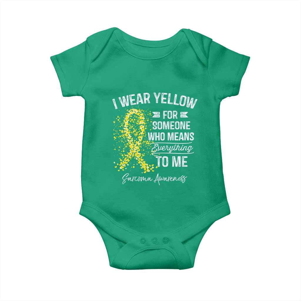 Sarcoma Awareness Baby Onesie I Wear Yellow For Someone Who Means Everything To Me TS11 Irish Green Print Your Wear