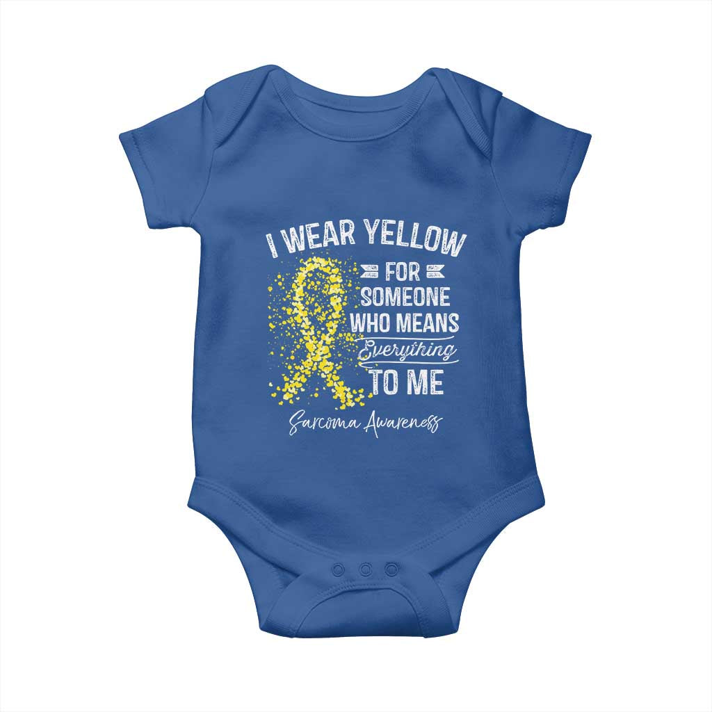 Sarcoma Awareness Baby Onesie I Wear Yellow For Someone Who Means Everything To Me TS11 Royal Blue Print Your Wear
