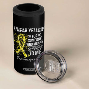 Sarcoma Awareness 4 in 1 Can Cooler Tumbler I Wear Yellow For Someone Who Means Everything To Me TS11 Print Your Wear
