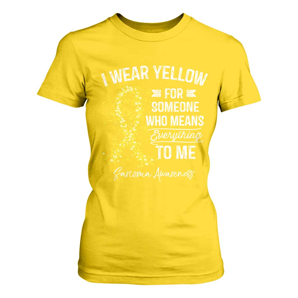 Sarcoma Awareness T Shirt For Women I Wear Yellow For Someone Who Means Everything To Me TS11 Daisy Print Your Wear