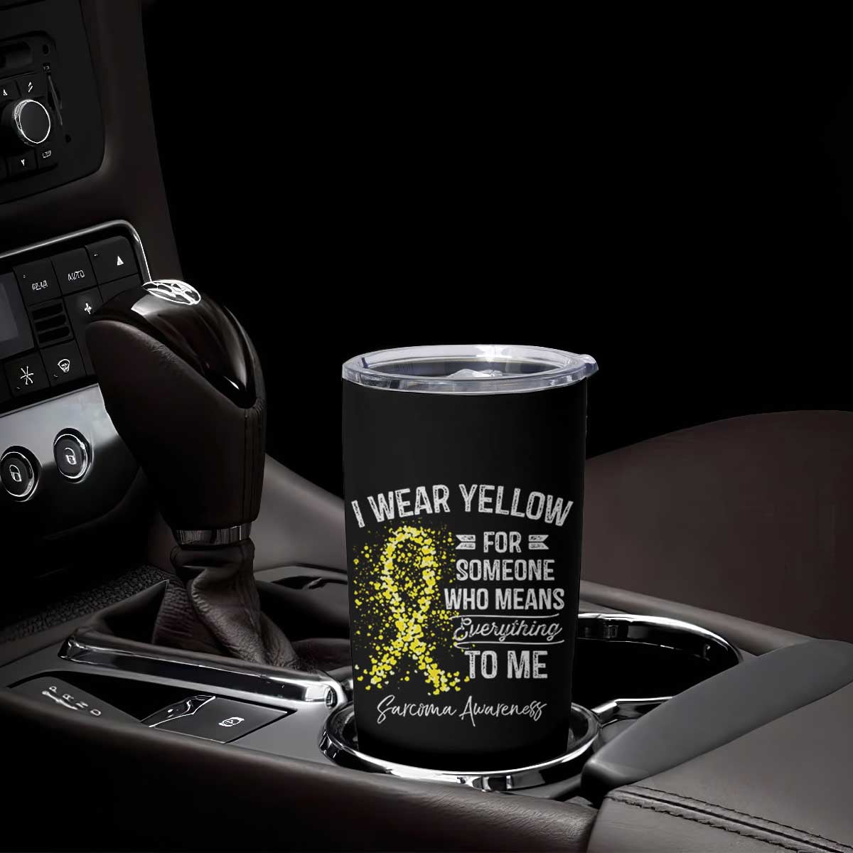 Sarcoma Awareness Tumbler Cup I Wear Yellow For Someone Who Means Everything To Me TS11 Print Your Wear