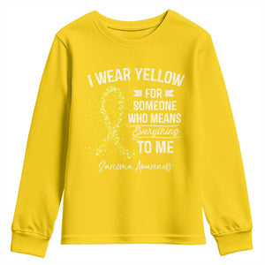 Sarcoma Awareness Youth Sweatshirt I Wear Yellow For Someone Who Means Everything To Me TS11 Daisy Print Your Wear