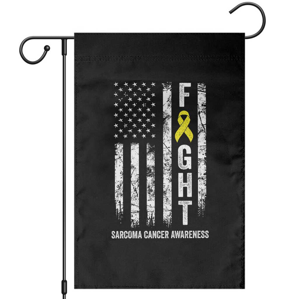 Fight Sarcoma Cancer Awareness Garden Flag Yellow Ribbon Vintage American Flag TS11 Black Print Your Wear