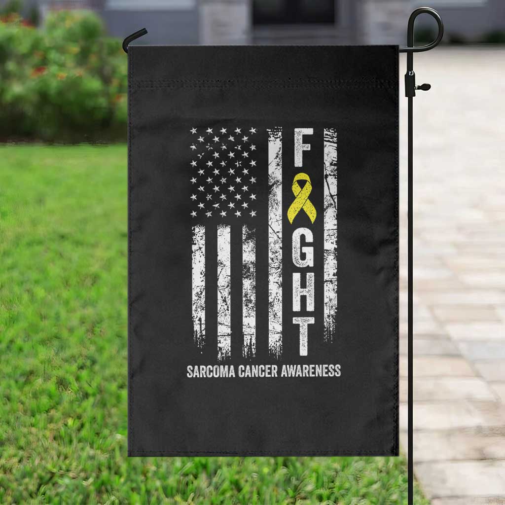 Fight Sarcoma Cancer Awareness Garden Flag Yellow Ribbon Vintage American Flag TS11 Print Your Wear