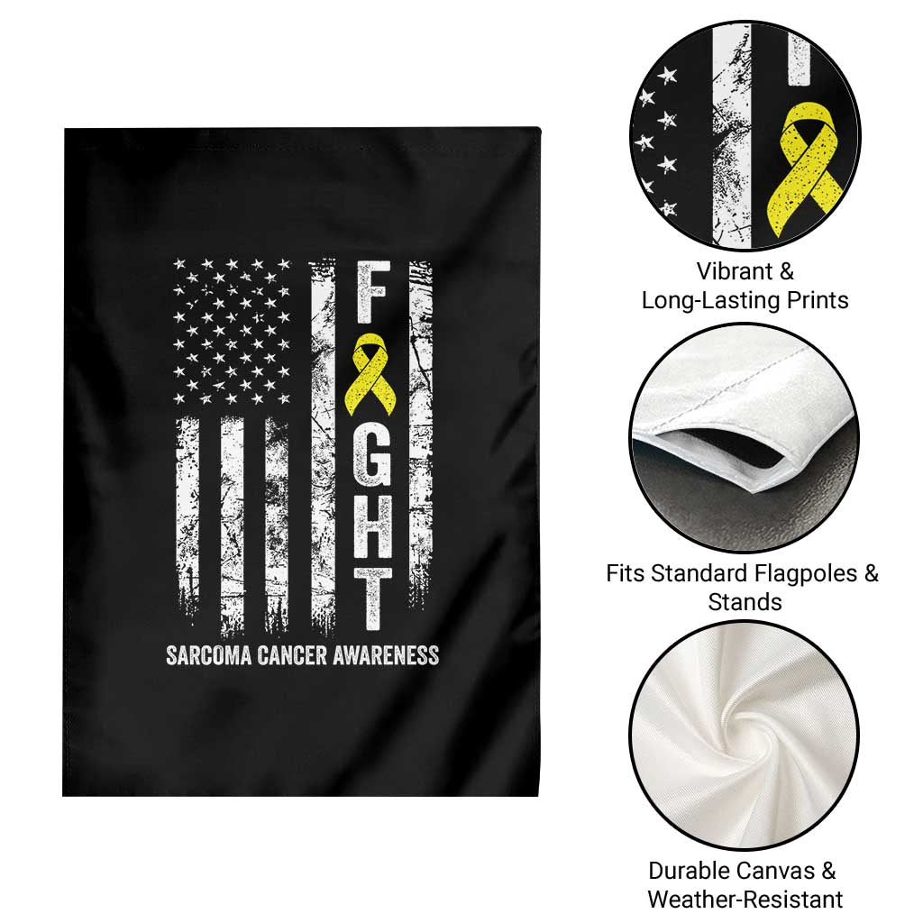 Fight Sarcoma Cancer Awareness Garden Flag Yellow Ribbon Vintage American Flag TS11 Print Your Wear