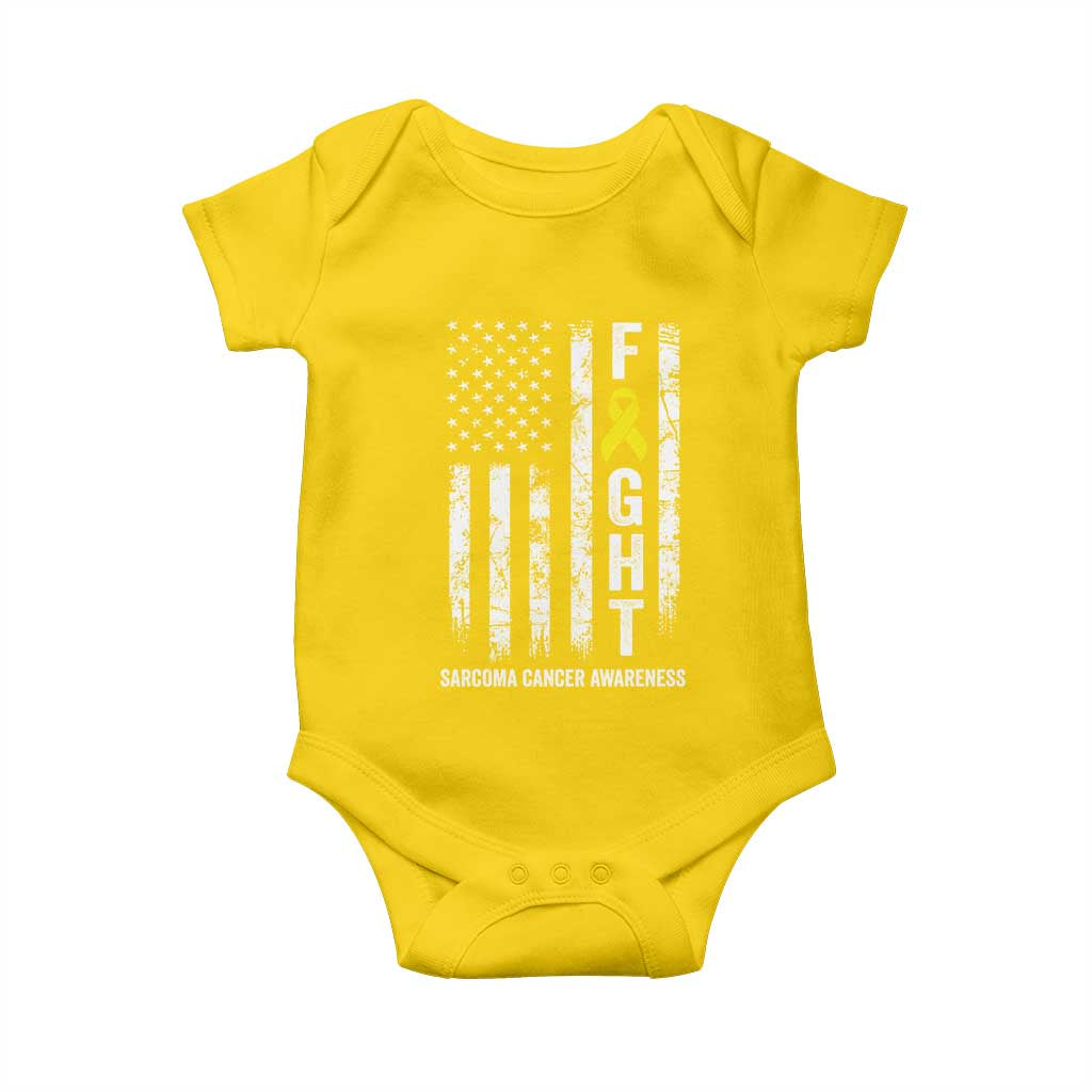 Fight Sarcoma Cancer Awareness Baby Onesie Yellow Ribbon Vintage American Flag TS11 Daisy Print Your Wear
