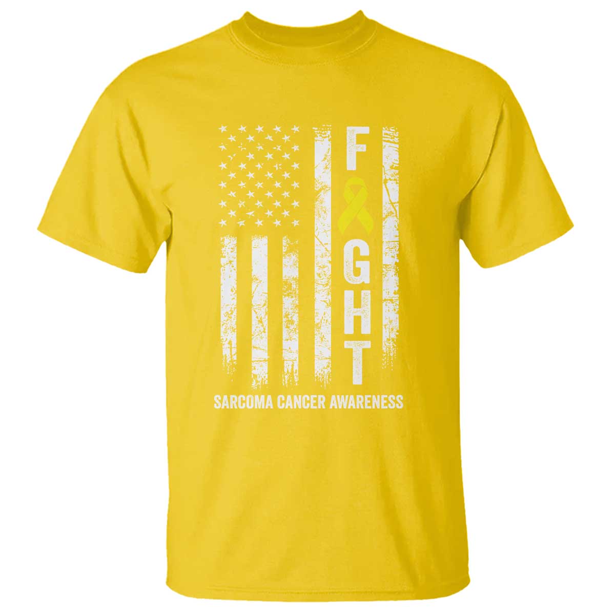 Fight Sarcoma Cancer Awareness T Shirt Yellow Ribbon Vintage American Flag TS11 Daisy Print Your Wear