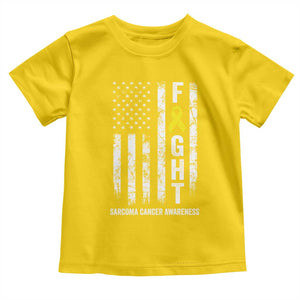 Fight Sarcoma Cancer Awareness Toddler T Shirt Yellow Ribbon Vintage American Flag TS11 Daisy Print Your Wear